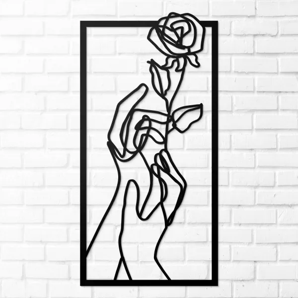 Minimalistický drevený obraz - Ruža