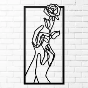 Minimalistický drevený obraz - Ruža