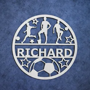 Drevený obraz - Futbalista s menom
