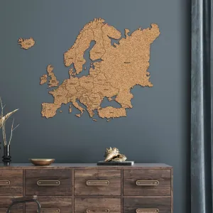 Korkový obraz mapy Európy + Štáty po anglicky