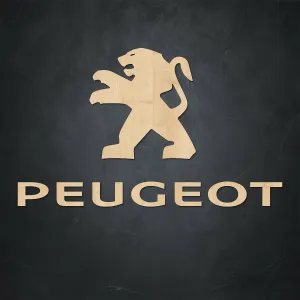 Drevený nápis a logo - Peugeot