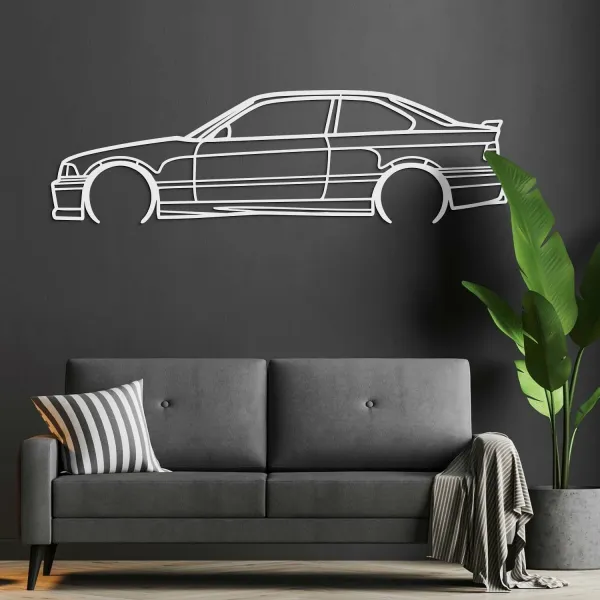 Minimalistický drevený obraz - BMW e36