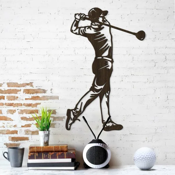 Drevený obraz na stenu - Golfista