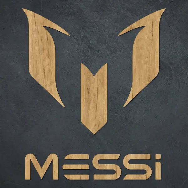 Drevené logo futbalistu - Messi