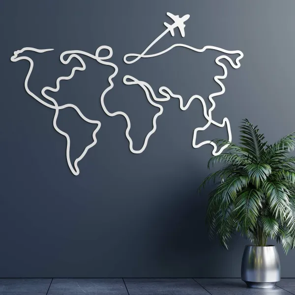 Minimalistická mapa sveta na stenu