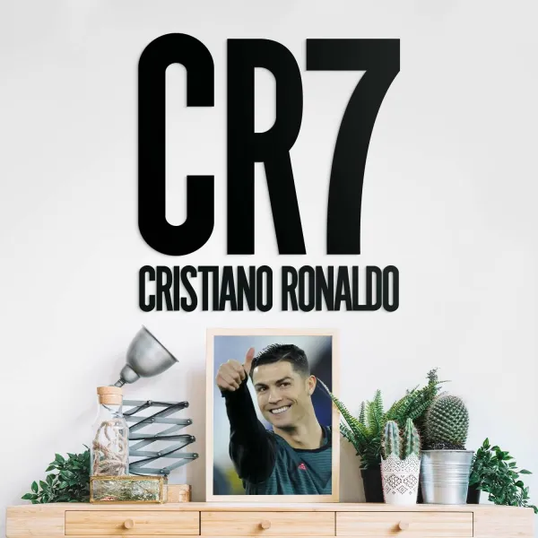Drevený obraz loga - CR7 Cristiano Ronaldo