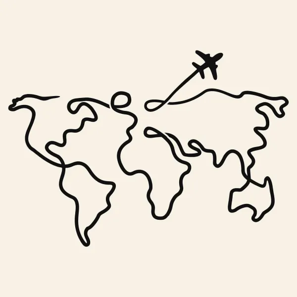 Minimalistická mapa sveta na stenu