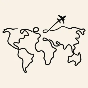 Minimalistická mapa sveta na stenu