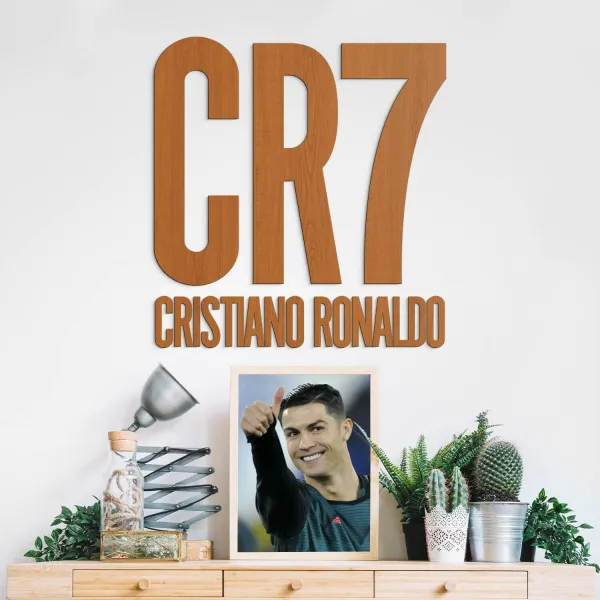 Drevený obraz loga - CR7 Cristiano Ronaldo