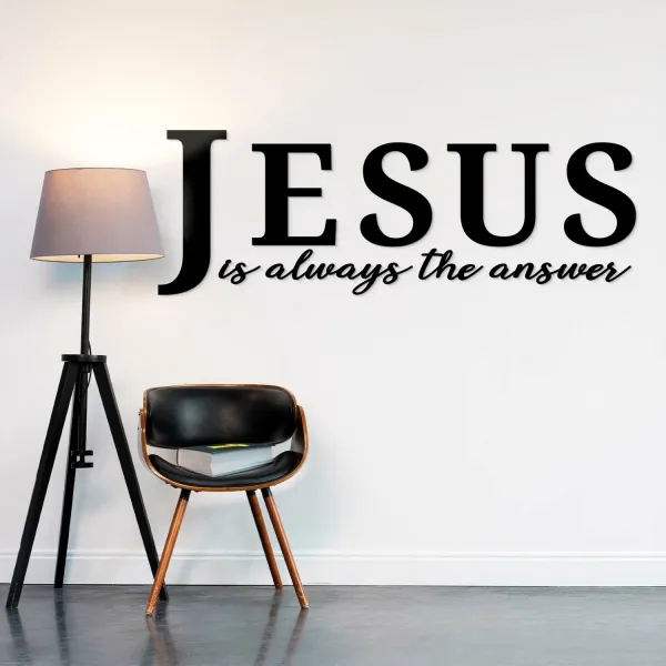 Drevená nálepka - JESUS is always the answer