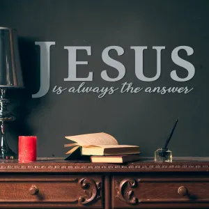 Drevená nálepka - JESUS is always the answer