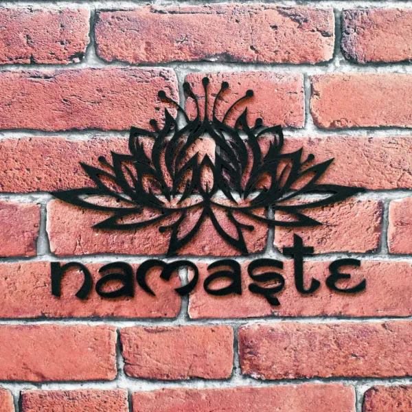 Drevená nálepka - Symbol Namaste
