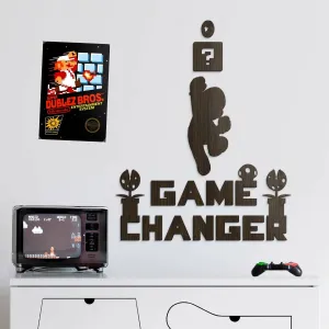 Nápis na stenu - Game Changer a Super Mario