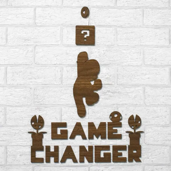 Nápis na stenu - Game Changer a Super Mario
