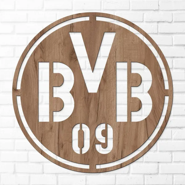 Drevené logo futbalového klubu - BVB