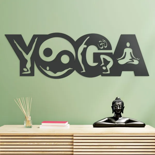 Drevený nápis na stenu - Yoga