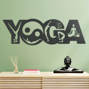 Drevený nápis na stenu - Yoga