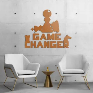 Drevená nálepka - Game Changer a šachy