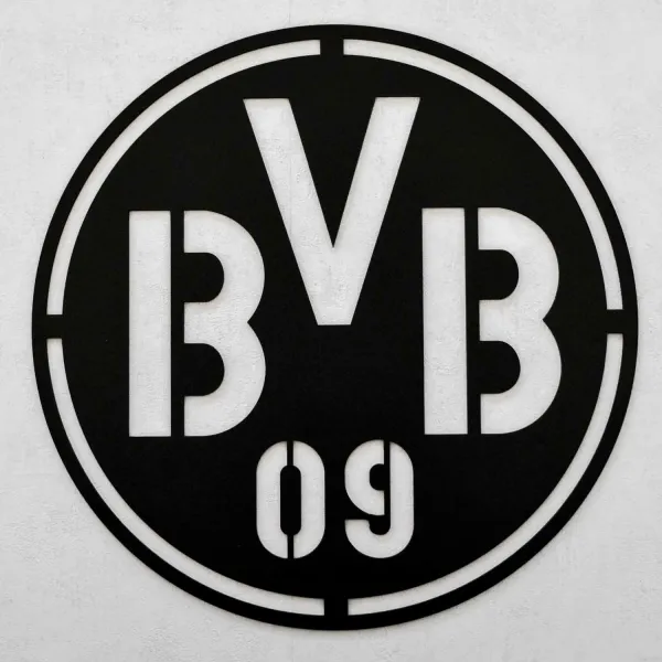 Drevené logo futbalového klubu - BVB