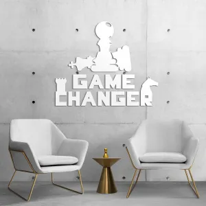 Drevená nálepka - Game Changer a šachy