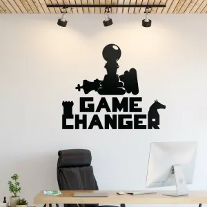 Drevená nálepka - Game Changer a šachy