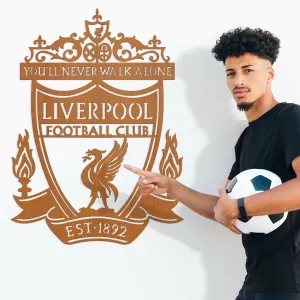 Drevené logo klubu na stenu - Liverpool