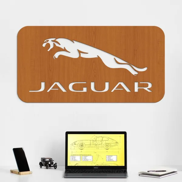 Drevený obraz - Logo auta Jaguar