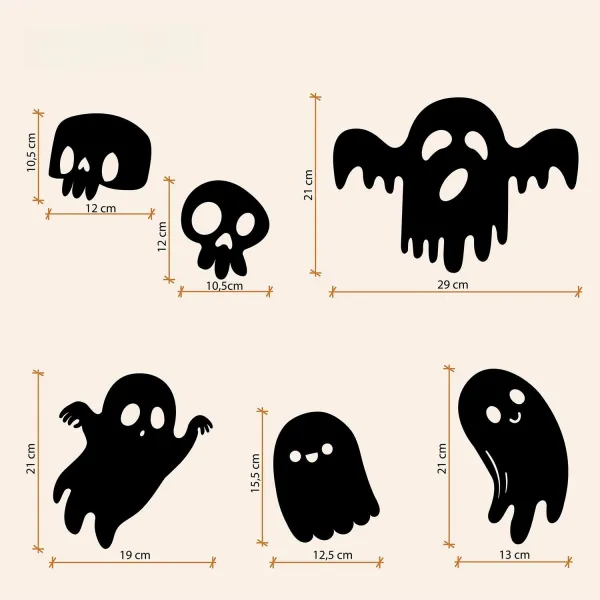Halloweenská výzdoba na stenu - Duchovia