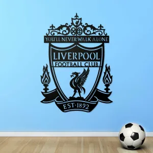 Drevené logo klubu na stenu - Liverpool