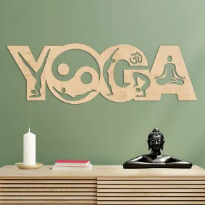 Drevený nápis na stenu - Yoga