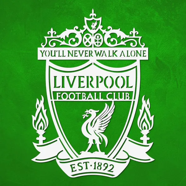 Drevené logo klubu na stenu - Liverpool