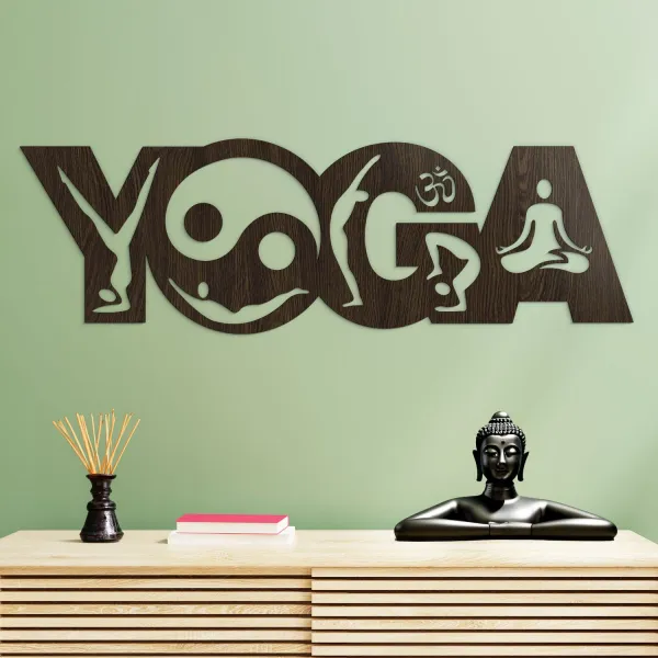 Drevený nápis na stenu - Yoga