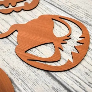 Drevená výzdoba na Halloween - Tekvice