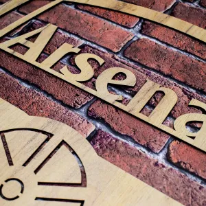Logo futbalového klubu z dreva - Arsenal