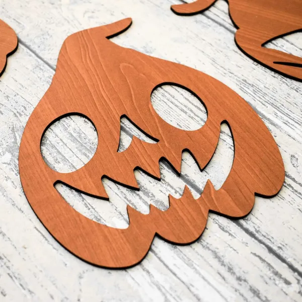 Drevená výzdoba na Halloween - Tekvice