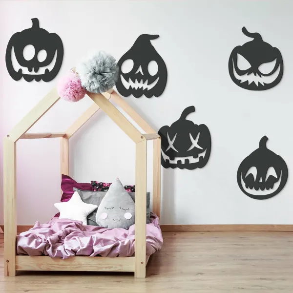 Drevená výzdoba na Halloween - Tekvice