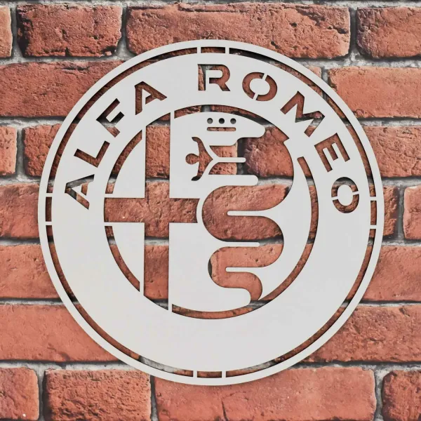 Drevené logo na stenu - Alfa Romeo