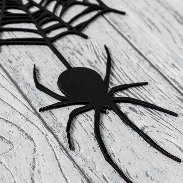 Drevená dekorácia na Halloween - Pavúk