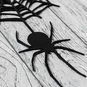 Drevená dekorácia na Halloween - Pavúk