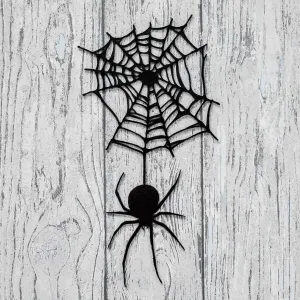 Drevená dekorácia na Halloween - Pavúk