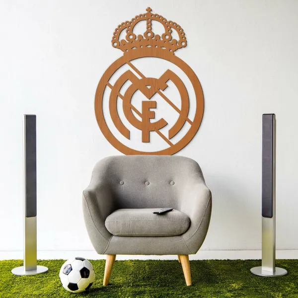 Drevená dekorácia na stenu - FC Real Madrid