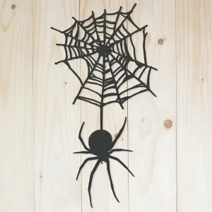 Drevená dekorácia na Halloween - Pavúk