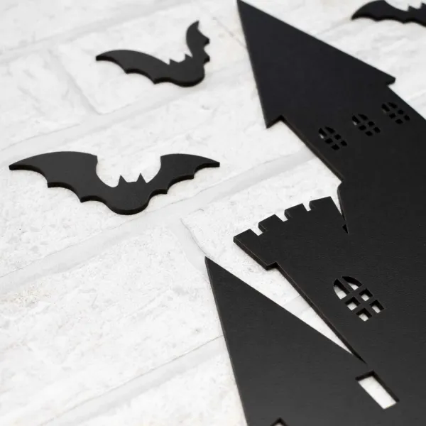 Halloweenská dekorácia na stenu - Strašidelný hrad