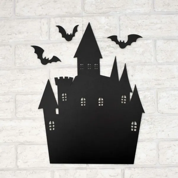 Halloweenská dekorácia na stenu - Strašidelný hrad