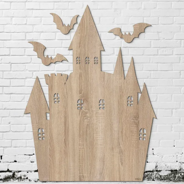 Halloweenská dekorácia na stenu - Strašidelný hrad