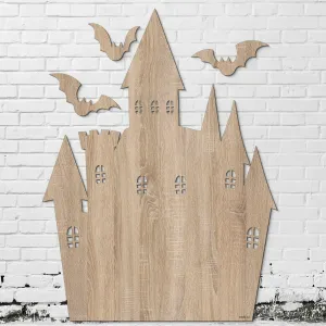 Halloweenská dekorácia na stenu - Strašidelný hrad