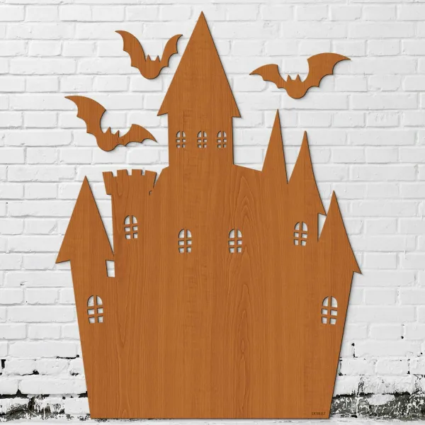 Halloweenská dekorácia na stenu - Strašidelný hrad