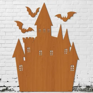 Halloweenská dekorácia na stenu - Strašidelný hrad