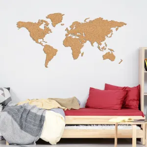 Korková mapa sveta na stenu