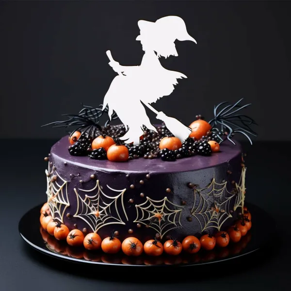 Halloweenská ozdoba na tortu - Bosorka
